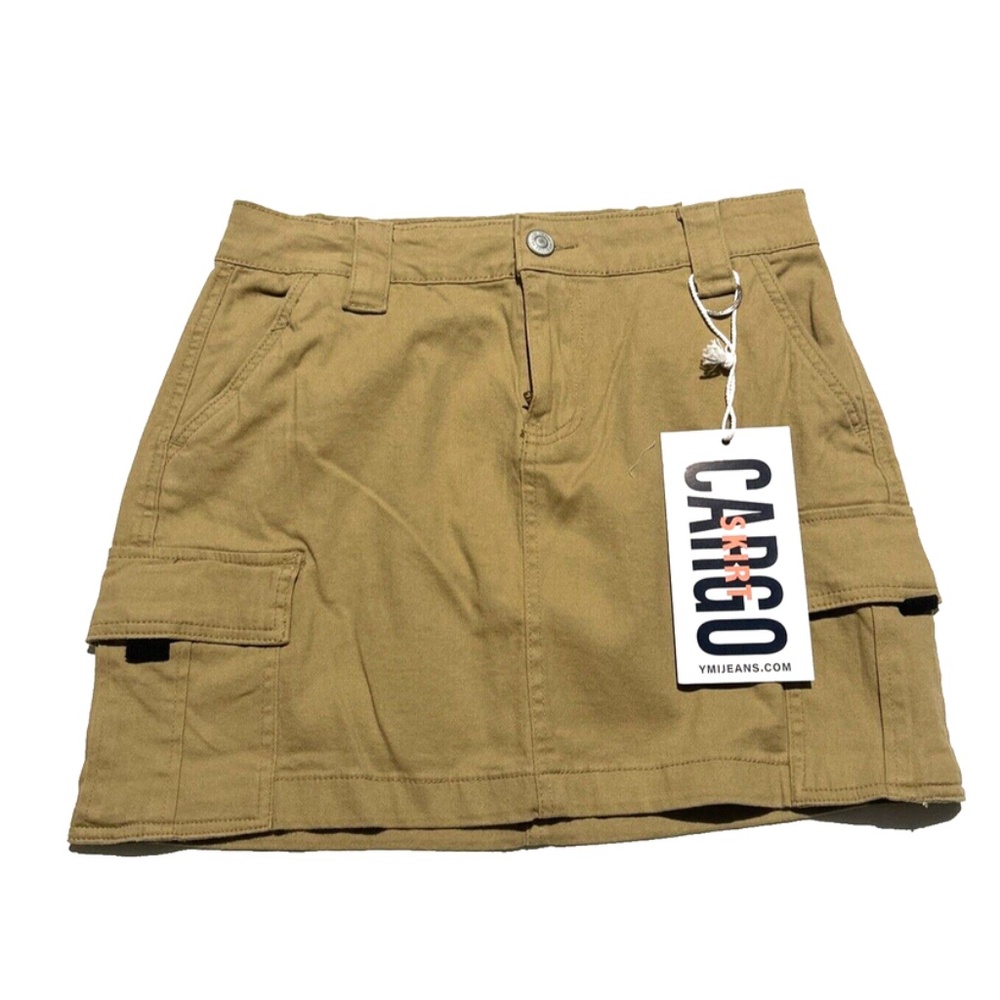 YMI Cargo Skirt‎ Mini Khaki Utility Style Pockets Juniors Women's Size 3 NEW
